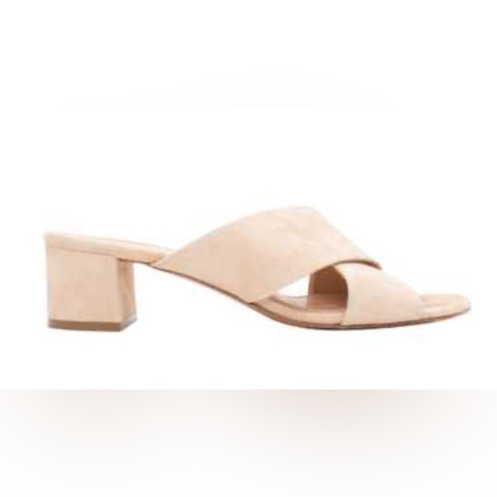 Mansur Gavriel Suede Leather Crossover Heeled Sandal